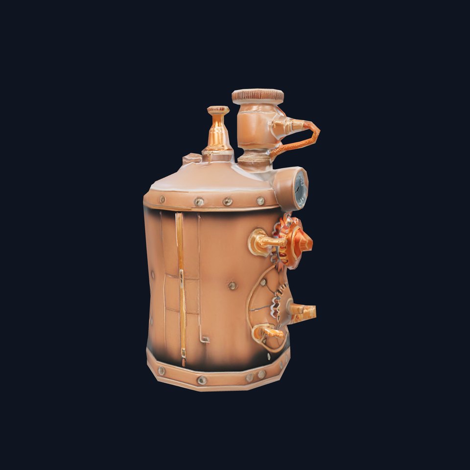 Steampunk Boiler Model Pack with Detailed Gears and Gauges